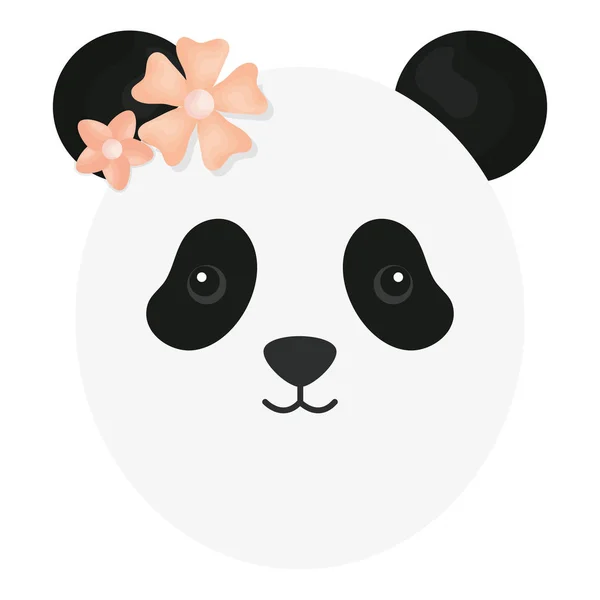 Lindo oso hembra panda carácter infantil — Vector de stock