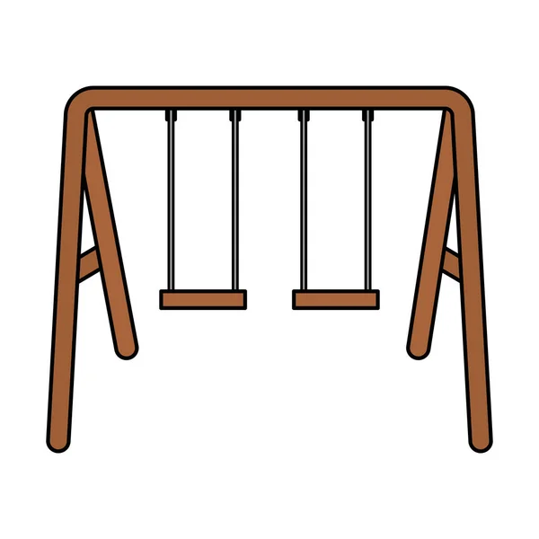 Swing ícone isolado de madeira —  Vetores de Stock