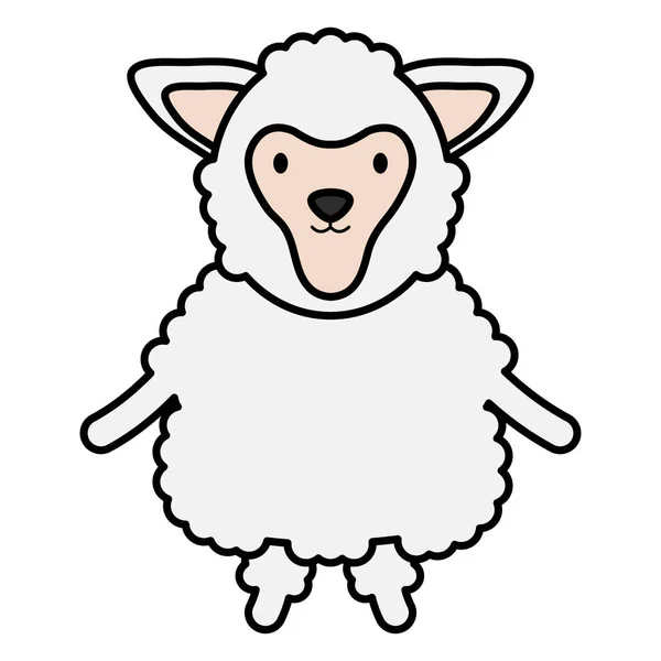 Cute sheep childish character — Stock Vector