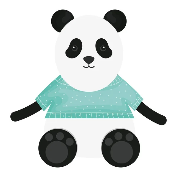 Lindo oso panda carácter infantil — Vector de stock