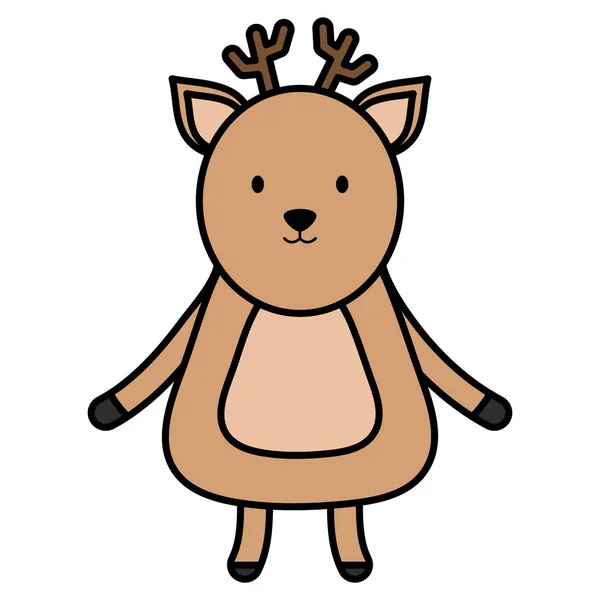 Karakter lucu reindeer kekanak-kanakan - Stok Vektor