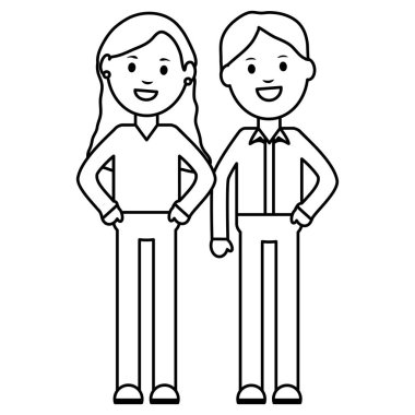 Genç çift avatarlar karakter