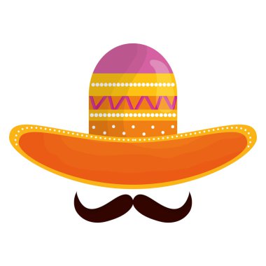 bıyık lı meksika şapkası geleneksel simge