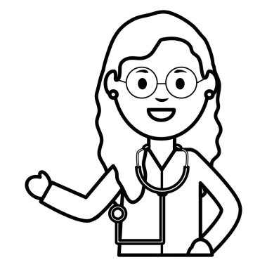 Steteskoplu profesyonel kadın doktor.