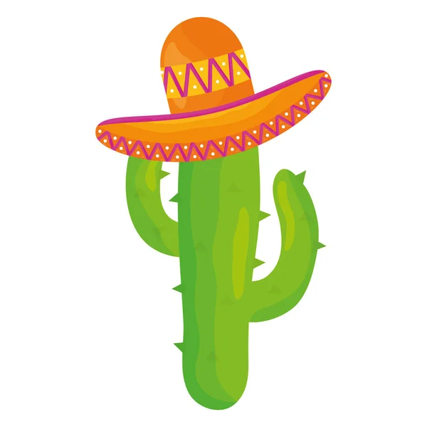 Planta de cactus con sombrero mexicano — Archivo Imágenes Vectoriales