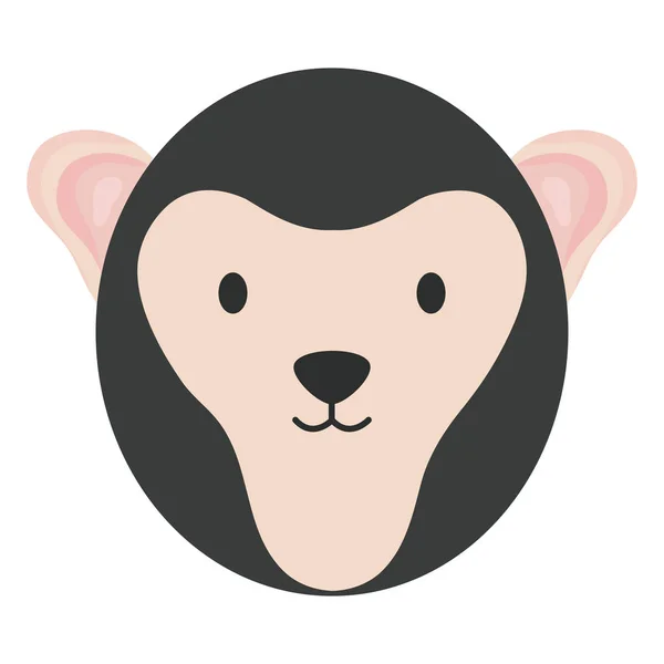 Sladká opice hlava dětská postava — Stockový vektor