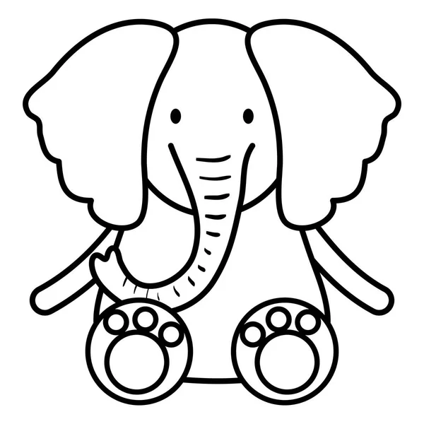 Mignon éléphant caractère enfantin — Image vectorielle