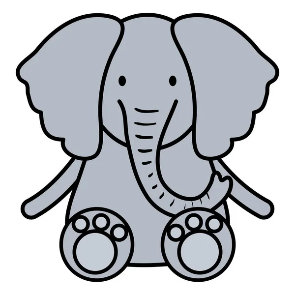 可爱的大象幼稚的性格 — 图库矢量图片