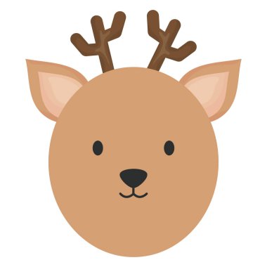 sevimli ren geyiği baş çocuksu karakter