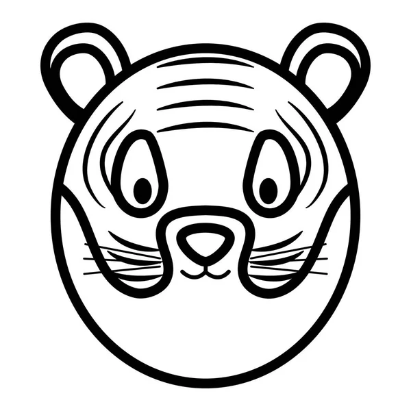 Милий тигр голова дитячий персонаж — стоковий вектор