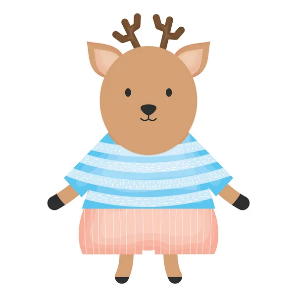 Cute reindeer childish character — Stock Vector