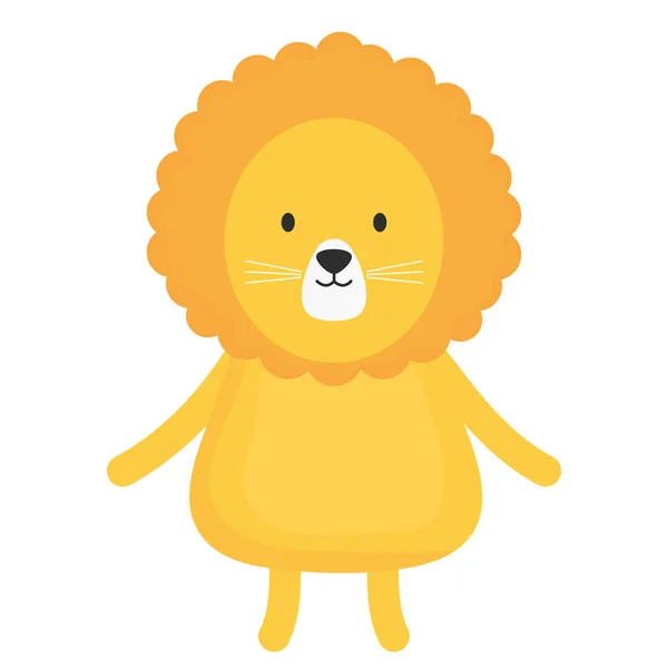 Lindo león carácter infantil — Vector de stock