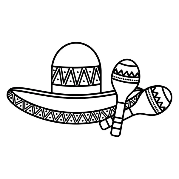 Meksykańska kapelusz tradycyjna ikona — Wektor stockowy