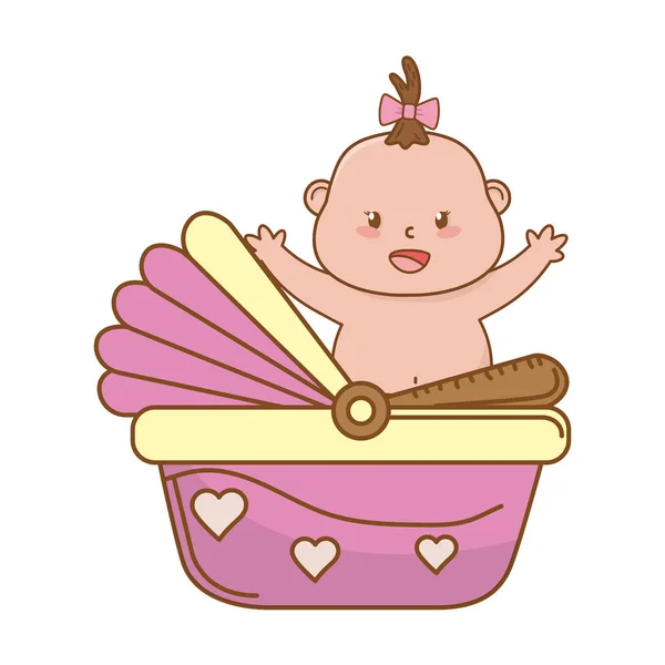 Schattige baby douche cartoon — Stockvector