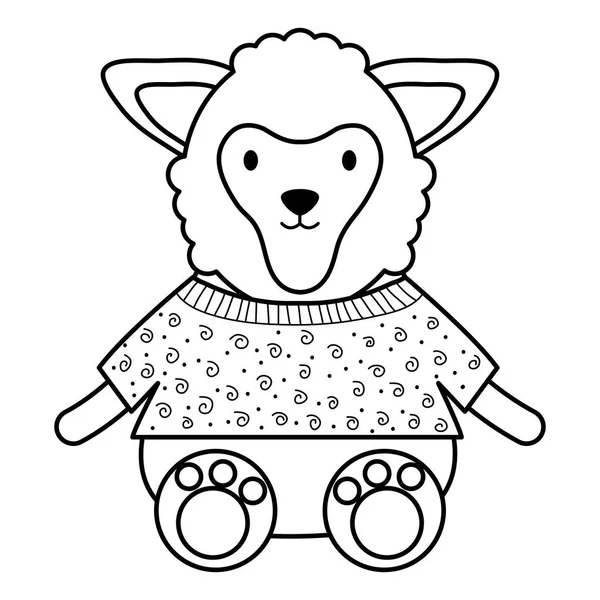 Милый овечка детский характер — стоковый вектор