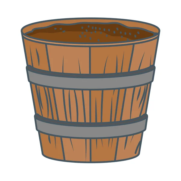 Wooden jar cartoon — Stock Vector