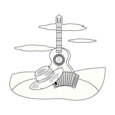 müzik instruements karikatür