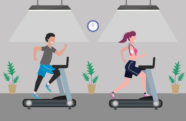 Exercício de fitness desenhos animados — Vetor de Stock