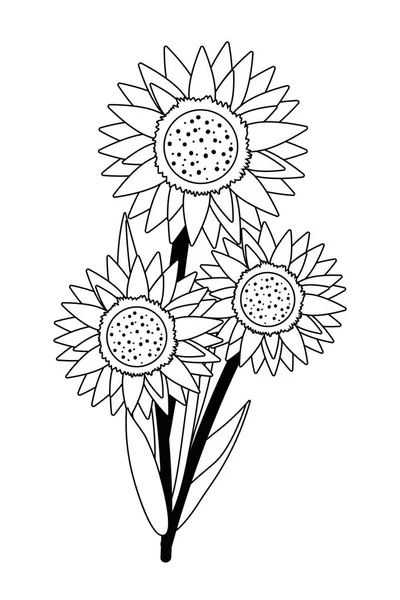 Квітковий соняшниковий мультфільм — стоковий вектор