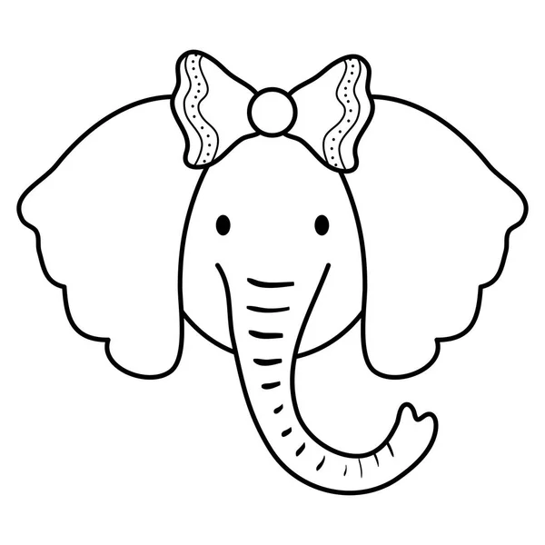 Mignon éléphant femelle caractère enfantin — Image vectorielle