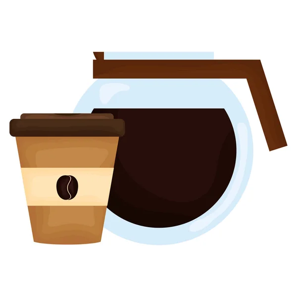 Dispensador de cafetera con taza — Vector de stock