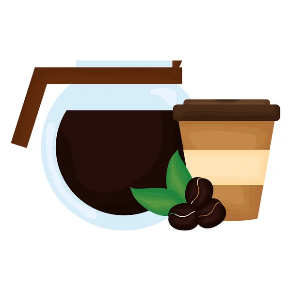 Kaffeemaschinenspender mit Samen und Plastikbehälter — Stockvektor