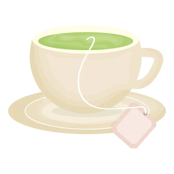 Delicioso té en taza — Vector de stock