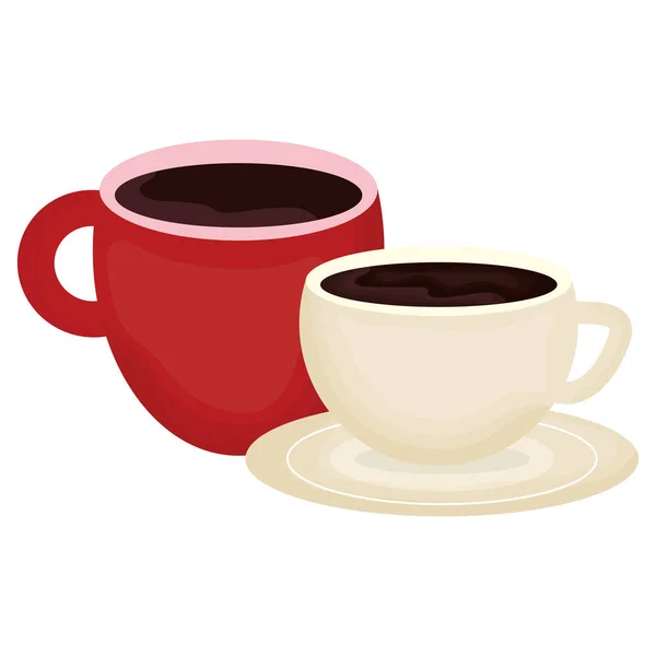 Кофейные чашки пьют иконы — стоковый вектор