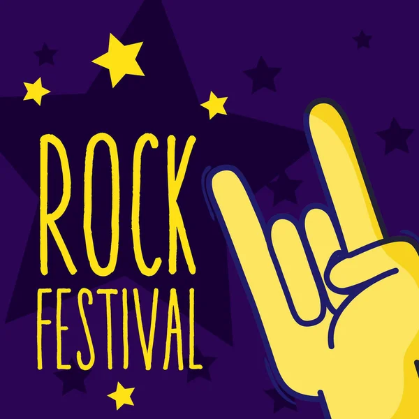 Festival de rock de dibujos animados — Vector de stock