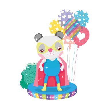 tabaka ve balonlar helyum ile sevimli sirk kedi