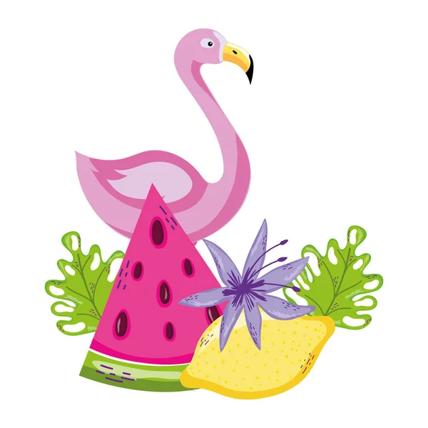 Pássaro tropical Flamingo desenho animado —  Vetores de Stock