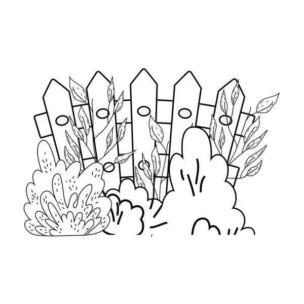 Çit ile bahçe çalı — Stok Vektör