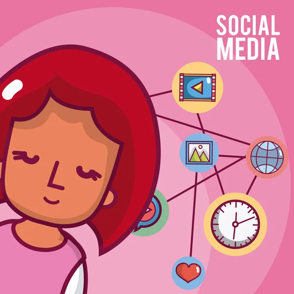 Соціальні медіа мультфільми — стоковий вектор