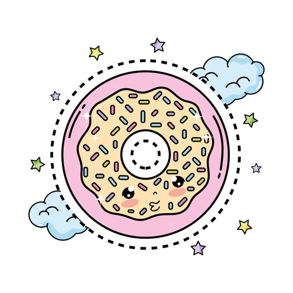 Sweet donut kawaii charakter — Stockvektor