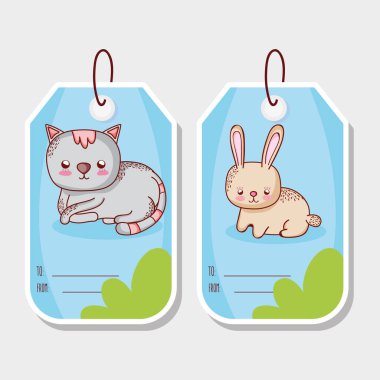 Sevimli hayvanlar etiket etiketleri