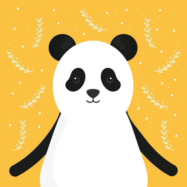 Lindo oso panda adorable carácter — Vector de stock