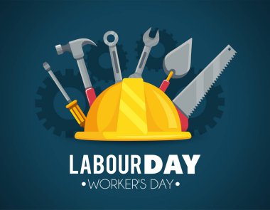 çalışma gününe inşaat araçları ile kask