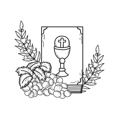 üzüm meyve ile kutsal İncil kitap