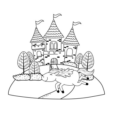 şirin peri masalı unicorn castle peyzaj ile