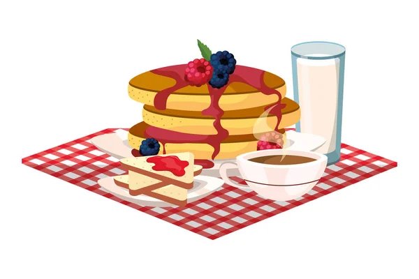 おいしいおいしい朝食漫画 — ストックベクタ