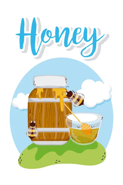 Zoete honing kaart — Stockvector