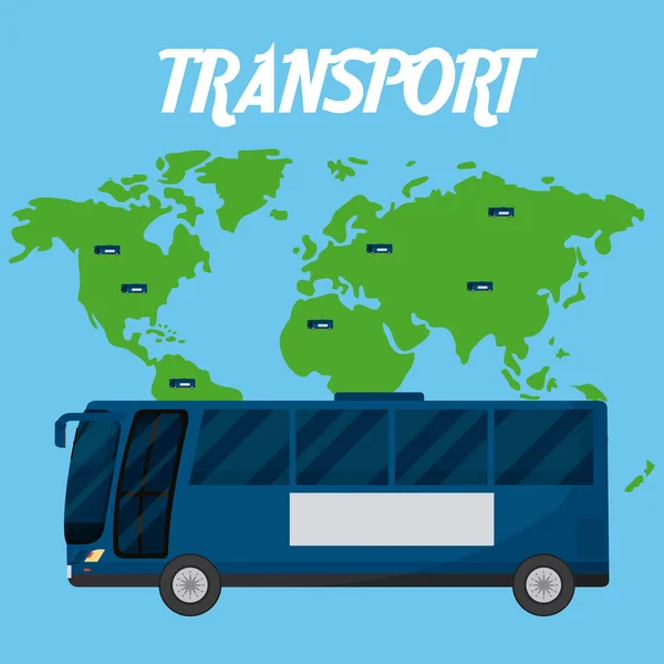 Public bus international transport — Stock Vector