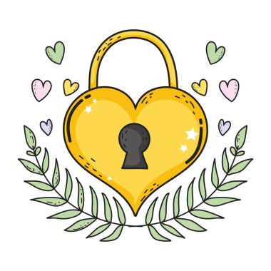 kalp sevgi simgesi ile asma kilit