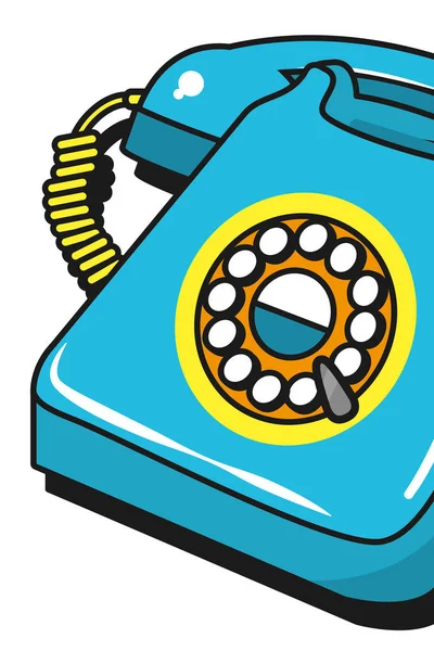 Téléphone vintage dessin animé — Image vectorielle