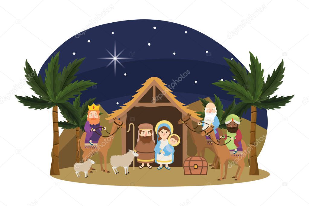 christmas nativity scene cartoon