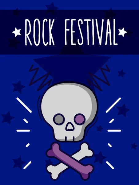 Rockový festival kreslených — Stockový vektor