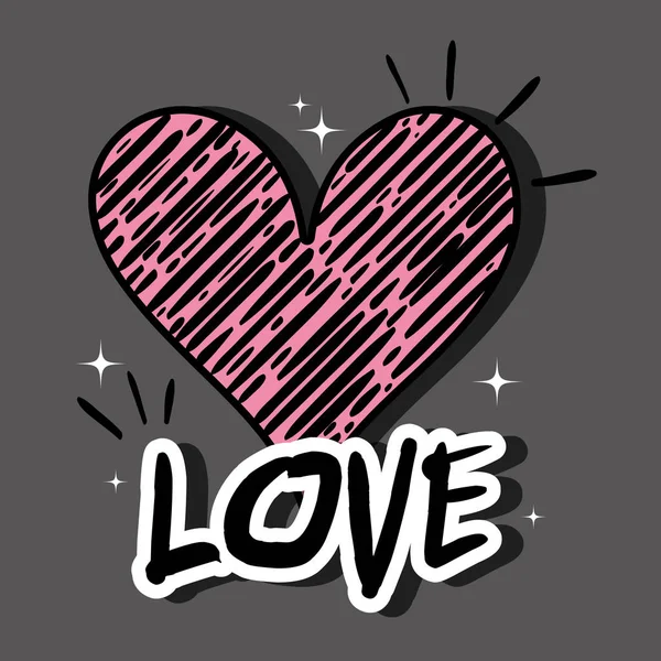 Hart romantisch symbool van liefde pictogram — Stockvector