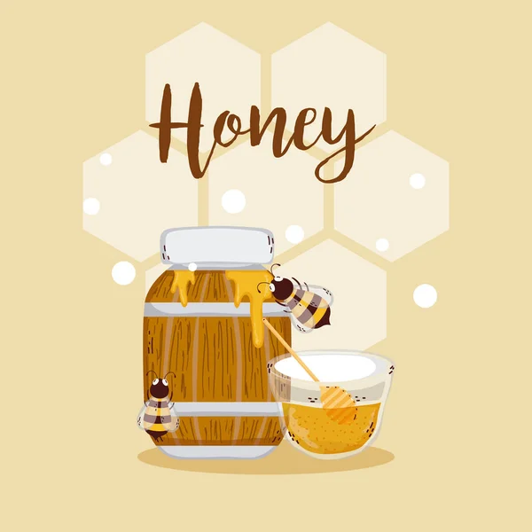 Cartão de mel doce — Vetor de Stock