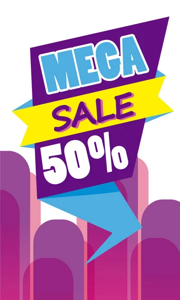 Mega Sale Rabatte Promotionvorlage — Stockvektor