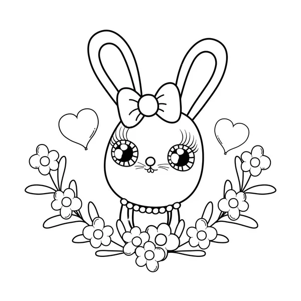 Cute Dziewczyna królika Walentynki — Wektor stockowy